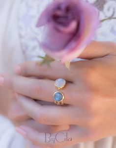 Labradorite Ring * Moonstone Gold Ring * Statement Ring * Gemstone Ring * Pink * Bridal Ring * Wedding Ring * Organic Ring * Natural*BJR089 Magical Abilities, Psychic Powers, Organic Rings, Pink Bridal, Aqua Chalcedony, Labradorite Ring, Pink Ring, Moonstone Ring, Metal Bands