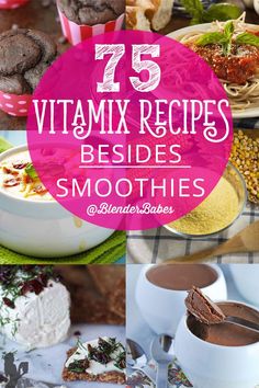 some desserts and drinks are shown with the words 75 vitamin recipes besides them,