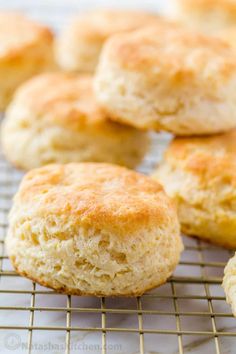 several biscuits cooling on a wire rack