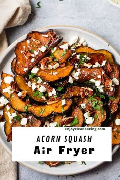 Acorn Squash Acorn Squash Air Fryer, Squash In Air Fryer, Squash Air Fryer, Air Fryer Acorn Squash, Acorn Squash Recipes Healthy, Acorn Squash Recipe, Produce Recipes, Acorn Squash Recipes, Cooks Air Fryer