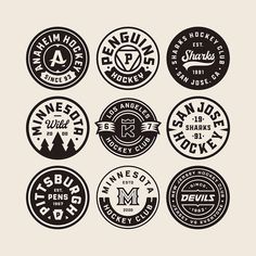 six different types of logos in black and white