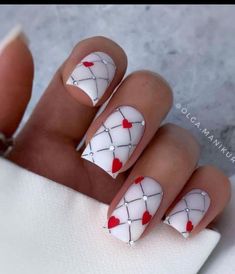 Beautiful Forearm Tattoos For Women, Plaid Valentine Nails, Valentine's Nail Art, St Valentin Nails, Anti Love Nails, Unique Nail Designs Creative Beautiful, New Trendy Nails, Nail Designs February, Nail Ideas Valentines