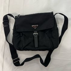 Does Not Come With Mini Pouch. Never Used! Black Nylon Shoulder Bag With Silver-tone Hardware, Everyday Nylon Shoulder Bag With Silver-tone Hardware, Bags Prada, Mini Pouch, Mini Pouches, Prada Bags, Prada Bag, Limited Time, Prada