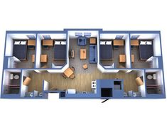 an overhead view of a two bedroom apartment with living room and kitchen areas in the floor plan