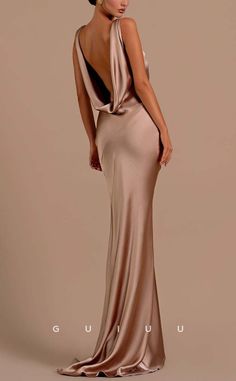 Long Evening Dresses Elegant Satin, Backless Dress Formal Classy, Formal Backless Dress, Champagne Prom Dress Mermaid, Formal Prom Dresses Long, Backless Evening Dress, Satin Evening Dresses, Trumpet Skirt