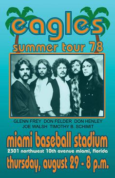 an advertisement for the eagles summer tour