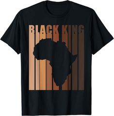 a black king t - shirt with the silhouette of africa on it's chest