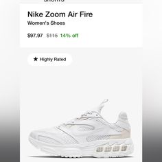 Searching For These Shoes. Nike Zoom Air Fire White, Air Fire, Nike Air Zoom, Nike Zoom, White Nikes, Nike Women, Nike Shoes, Athletic Shoes, Nike