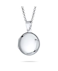 in stock Circle Locket Necklace Silver, Circle Photo, Silver Locket Necklace, Picture Polish, Silver Locket, Jewelry Lockets, Round Circle, Photo Locket, Silver Lockets