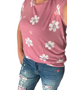 This tee is soft, lightweight and airy, very comfy to wear. •Solid pink tee with daisy print. •Round neck, short sleeve, loose fit with side slits •This short sleeve top is perfect for any summer occasion Pair this top with our daisy shorts and jeans! Runs True To Size Size Chart (INCH) Sizes Bust Shoulder Sleeve Length Length Hem Width Relax Relax Relax Relax Relax S 37 15.2 7.1 25.6 39 M 39 15.6 7.5 26.4 42 L 41 15.9 7.9 27.2 44 XL 46 16.9 8.3 28.0 48 2XL 48 17.7 8.7 28.7 51 Elasticity Medium Daisy Shorts, Rosy Pink, Pink Daisy, Pink Tee, Daisy Print, Knit Tees, Knitted Tshirt, Short Sleeve Top, 16 9