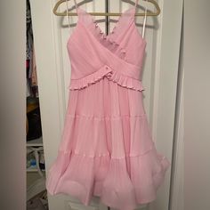 Small Pink Dress With Ruffles And A Pleated Bottom Small Pink Dress, Dress With Ruffles, Pink Dress, Ruffles, Mini Dress, Womens Dresses, Dresses, Pink, Women Shopping