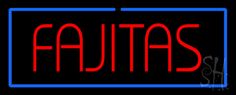 a neon sign that says fajits in red, blue and black letters on it