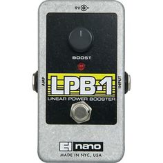 an electric guitar pedal that is sitting on top of a white background with the words lpb1