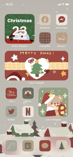 christmas stickers with santa claus and snowflakes on the bottom, in different colors