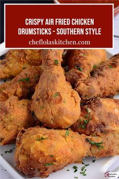 crispy air fried chicken drumsticks - southern style