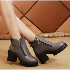 Upper Material:PU Boot Height:Ankle Closure Type:Zip Boot Type:Basic Toe Shape:Round Toe Heel Height:High (5cm-8cm) Heel Type:Square heel Model Number:women boots HTD1067 Season:Spring/Autumn Insole Material:PU Pattern Type:Solid Outsole Material:Rubber With Platforms:Yes Platform Height:0-3cm is_handmade:Yes Lining Material:Short Plush Shaft Material:PU Fit:Fits true to size, take your normal size Fashion Element:Platform Department Name:Adult Item Type:Boots Fall Martin Boots With Zipper And Round Toe, Trendy Ankle-high Martin Boots With Zipper, Fall Ankle Chelsea Boots With Zipper, Ankle-high Moto Boots With Zipper Closure For Fall, Fall Round Toe Booties With Zipper Closure, Fall Booties With Zipper Closure And Round Toe, High Heel Martin Boots With Zipper For Fall, Fall High Heel Martin Boots With Zipper, Winter Ankle-high Booties With Zipper Closure