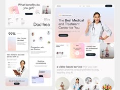 the medical and health wordpress theme is displayed on an ipad, tablet or phone