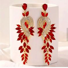 Beautiful New Earrings Fancy Jewelry, Gold Earrings Dangle, Red Gold, Dangle Earrings, Women Jewelry, Jewelry Earrings, Red, Women Shopping, Gold