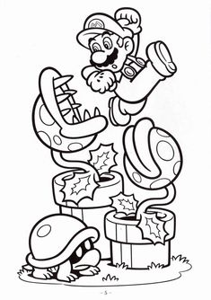 an image of mario coloring pages