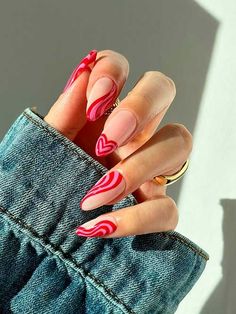 Nail the perfect look this Valentines Day with our collection of 2024 nail trends! Explore beautiful Valentines nails, short acrylic nails, and almond nails that showcase your individuality. Don't forget to check out our birthday nails for extra glam! 💖💅 #TrendyNails #NailInspo Red Sparkly Nails, Red Nail Art, Short Acrylic Nails, Valentine's Day Nails, Valentines Nails