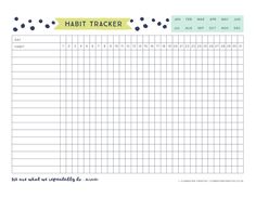 a printable habit tracker with dots on it