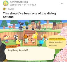 an animal crossing game with many characters