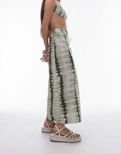 Skirt by Topshop Welcome to the next phase of Topshop Tie-dye design Mid rise Tie sides Regular fit Sarong Ideas, Sarong Skirt, Eid Outfits, Green Tie Dye, Zebra Print Dress, Style Finder, Green Tie, Tie Dye Designs, Tie And Dye