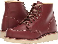 Red Wing Heritage 6" Classic Moc | Zappos.com Fall Lace-up Steel Toe Hiking Boots, Steel Toe Lace-up Hiking Boots For Fall, Steel Toe Lace-up Hiking Boots, Casual Lace-up Work Boots For Outdoor Work, Red Leather Waterproof Boots, Red Leather High-top Work Boots, Fall Outdoor Work Moc Toe Lace-up Boots, Casual Red Hiking Boots, Casual Chukka Boots With Steel Toe And Moc Toe