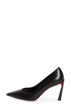 An inverted setback stiletto heel elevates this pointed-toe goatskin-leather pump grounded by a signature Louboutin-red lacquered sole. 4" (85mm) heel ( size 40.5) Wipe with a soft, dry cloth and store in a dust bag Please note the red lacquer on soles will wear off as a result of normal use. To minimize the effect, avoid wearing in wet weather or on abrasive surfaces Leather upper, lining and sole Made in Italy Women's Designer Shoes Pointed Toe Calf Leather Court Shoes With 4-inch Heel, Calf Leather Pointed Toe Office Heels, Pointed Toe Calf Leather Office Heels, Calf Leather Pointed Toe Heels For Office, Calf Leather Pointed Toe Heels For Work, Evening Pointed Court Shoes With Sculpted Heel, Pointed Court Shoes With Sculpted Heel For Work, Evening Heels With Pointed Sculpted Heel, Pointed Heels With Sculpted Heel For Evening