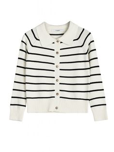 Editor's NotesAVANDRESS' striped collar knit cardigan. Knit cardigan with a stripe pattern and a collared neck. You can enjoy a comfortable wearing experience because the knit cardigan has a soft texture and a relaxed fit. The knit cardigan is perfect for women for casual outfits.- Striped collar knit cardigan- Has a stripe pattern- Has a collared neck- Ribbed hem and sleeves- Button-up for closure Measurements (inch)- Length: 21.2 inch- Shoulder: 20 inch- Chest: 17.7 inch- Sleeve: 25.9 inc Classic Striped Sweater With Ribbed Collar, Classic Fall Polo Sweater With Striped Collar, Classic Winter Polo Sweater With Striped Collar, White Polo Sweater With Striped Collar For Fall, Fall Striped Collared Polo Sweater, Casual Striped Collar Cardigan For Fall, Casual Fall Cardigan With Striped Collar, Winter Striped Collared Sweater, Cardigan Knit