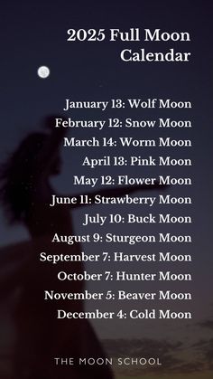 the full moon calendar is shown in black and white