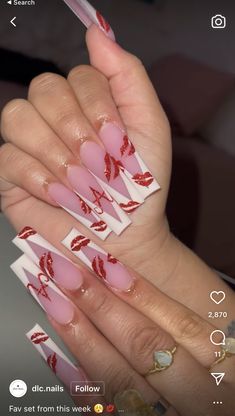 Early Spring Nails, Cute Valentines Nails, March Nails Ideas, Nails March, March Nails, Red Acrylic Nails