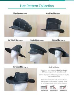 Kamui Cosplay, Hat Diy, Cosplay Tutorial, Hat Patterns, Cosplay Diy, Cosplay Tips, Diy Hat, Pattern Collection, Diy Sewing Clothes