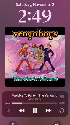 an iphone screen with the text, we like to party it's vengabus