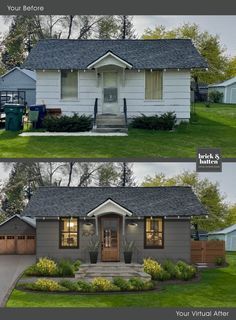 the before and after pictures of a house