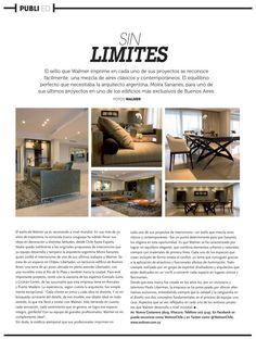 an article in spanish describing the living room and dining room area, with pictures of furniture