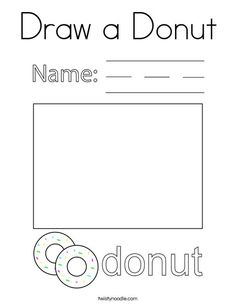 a printable worksheet with the words draw a donut and an image of a