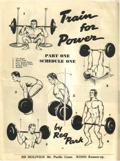 an old advertisement for the power bar exercise program, with instructions on how to use it