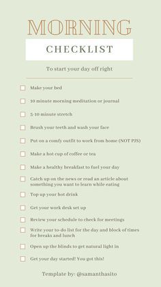 Morning Checklist, Studera Motivation, Morning Routine Checklist, Healthy Morning Routine, Trening Fitness, Self Care Bullet Journal, Morning Meditation, Life Routines, Vie Motivation