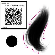 the long hair has been cut into two sections and is next to an image of a qr code