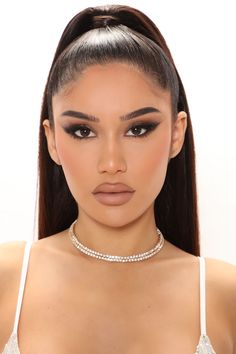 Available In Gold. Choker Necklace Rhinestone Detail Memory Wire Imported | Happy Gal Choker Necklace in Gold by Fashion Nova Kalung Choker, Party Eye Makeup, Face Cap, Shiny Makeup, Rhinestone Makeup, Party Eyes, Eye Brows, Selfie Inspo, Dewy Makeup