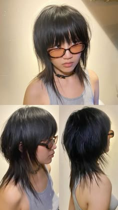 Long Short Haircuts For Women, Long Mullet Haircut Women, Piecy Bangs Short Hair, Soft Mullet With Bangs, Girl Mullet Straight Hair, Asian Mullet Hairstyle Women, Razorcut Haircut, Messy Haircuts Women, Japanese Mullet