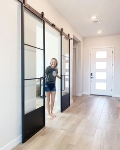 We are so excited to see these barn doors installed!🤩  @avaberrylane chose the perfect doors for this spot! They look stunning! 💓 . . . .  #interiordesign #barndoor #slidingdoors #slidingdoor #wood #doors #design #modern #homedecor #interiorstyling #inspiration #instahome #style #interiordesigner #interiorinspiration #interiorinspo #homestyling French Barn Doors, Kaufmann House, Glass Barn Door, Glass Barn Doors, Double Barn Doors, Barn Doors Sliding, Basement Remodeling, Home Office Design