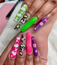 Fairly Oddparents Gender Reveal, Fairly Odd Parents Nail Art, Cosmo And Wanda Gender Reveal Ideas, Cosmo And Wanda Gender Reveal, Cosmo And Wanda Nails, Nails Gender Reveal, Cosmo Nails, Cosmo E Wanda, Cosmo Und Wanda