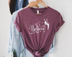 Believe Tinkerbell Shirt Tinkerbell Shirt Tinkerbell T - Etsy Toller Dog, Disney Christmas Outfits, Disneyland Family Shirts, Tinkerbell Shirt, Disney Family Vacation Shirts, Dog Mom Tee, Turtle Shirts, Disneyland Shirts, Disney Inspired Outfits