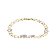 Curb Bracelet, Perfect Gift For Her, Cubic Zirconia, Gift For Her, Gifts For Her, Yellow Gold, Perfect Gift, Bracelet, Chain