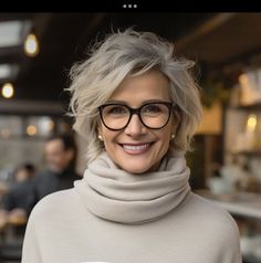 "Elegant Transformations: Gorgeous Hairstyles and Haircuts for Women Over 50. Rediscover Your Radiance! Timeless Looks for Timeless Beauty. Thick Hair Styles Short, Grey Hair And Glasses, Hairstyles For Women Over 60, Haircuts For Women Over 50, Stylish Hairstyles, Hairstyles With Glasses, Hairstyles And Haircuts, Gray Hair Cuts, Grey Hair Styles For Women