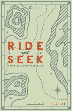 the cover to ride and seek with bike adventurer race, illustrated in red on green