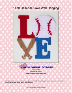 a baseball love wall hanging with the word love