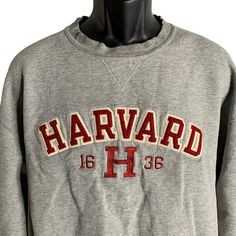 Vintage 90s Y2K Champion Harvard Sweatshirt L Grey Pullover Crewneck VarsityGood conditionSome wear around the collar and the sleeve hemsChest: 24" laying flatSleeves: 24.5" laying flatLength: 25" shoulder to hem93% Cotton, 7% PolyesterMade in Mexico Vintage Long Sleeve Sweatshirt For Campus, Vintage Long Sleeve Tops For Campus, Vintage Winter Campus Sweatshirt, Harvard Crewneck, Uni Clothes, Vintage Sweatshirt 80s, Harvard Sweater, Crewneck Aesthetic, Harvard Sweatshirt